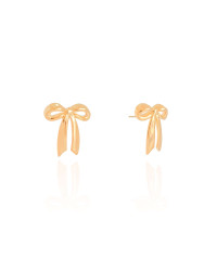 Brinco Laço Liso 2.0 cm Banhado a Ouro 18K