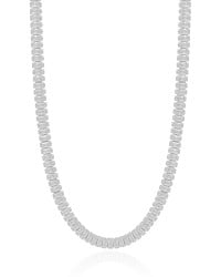 Gargantilha Baguetes Cristal Ródio Branco - 40 cm