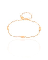 Pulseira Elos Gomos Lisos 4 mm Banhado a Ouro 18K