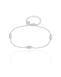 Pulseira Elos Gomos Lisos 4 mm Ródio Branco