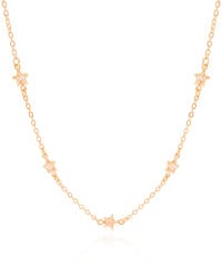 Choker Elos Estrela Cristal 6 mm Banhado a Ouro 18K
