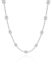 Choker Flores Bolinhas Ródio Branco