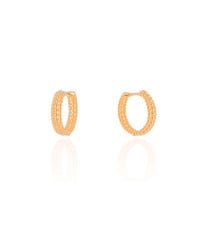 Brinco Argola Click Bolinhas 1.7 cm Banhado a Ouro 18K