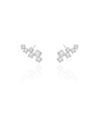 Ear Cuff Pontos de Luz Cristal 2.0 cm Ródio Branco