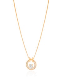 Gargantilha Redondo Cravejado Ponto de Luz Cristal Banhado a Ouro 18K - 45 cm