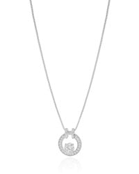 Gargantilha Redondo Cravejado Ponto de Luz Cristal Ródio Branco - 45 cm