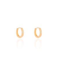 Brinco Argola Click Oval Lisa 1.4 cm Banhado a Ouro 18K