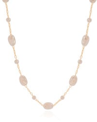 Gargantilha Elos Pérolas Barrocas Banhado a Ouro 18K - 40 cm