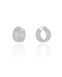 Brinco Argola Fecho Italiano Detalhada Vazada 2.0 cm Ródio Branco