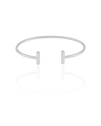 Bracelete Palitos Lisos Ródio Branco