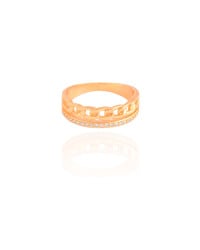 Anel Grumet Cravejado Cristal Tamanho 16 Banhado a Ouro 18K