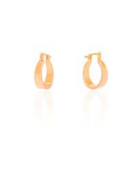 Brinco Argola Fecho Italiano Oval Lisa 2.1 cm Banhado a Ouro 18K