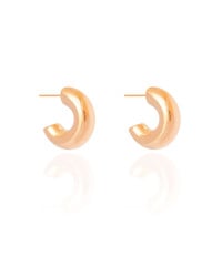 Brinco Argola Tubo Lisa ABS 2.1 cm Banhado a Ouro 18K