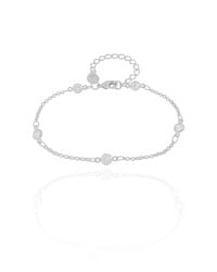 Pulseira Elos Pontos de Luz Cristal Ródio Branco