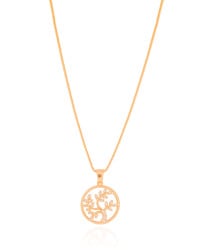 Gargantilha Veneziana Árvore da Vida Cravejada Cristal Banhado a Ouro 18K - 45 cm