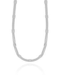 Choker Veneziana Tripla Detalhada Ródio Branco