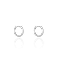 Brinco Argola Click Lisa 1.4 cm Ródio Branco