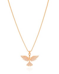 Gargantilha Veneziana Pomba da Paz Cravejado Cristal Banhado a Ouro 18K - 40 cm