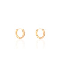 Brinco Argola Click Cravejado Cristal 1.2 cm Banhado a Ouro 18K