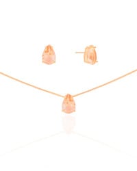 Conjunto Gota Morganita Banhado a Ouro 18K