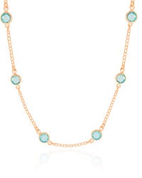 Choker Pontos de Luz Topázio Azul 6 mm Banhado a Ouro 18K