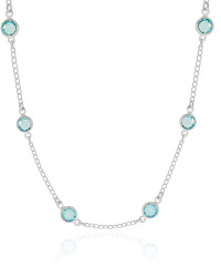 Choker Pontos de Luz Topázio Azul 6 mm Ródio Branco