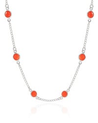 Choker Pontos de Luz Laranja 6 mm Ródio Branco