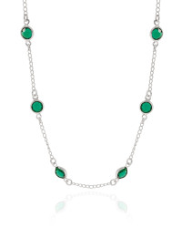 Choker Pontos de Luz Esmeralda 6 mm Ródio Branco