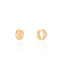 Brinco Argola Click Tela 1.3 cm Banhado a Ouro 18K