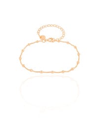 Pulseira Infantil Veneziana Bolinhas Banhado a Ouro 18K