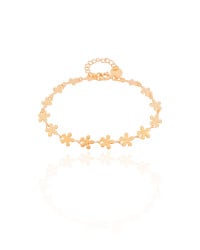 Pulseira Infantil Flores Banhado a Ouro 18K