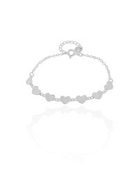 Pulseira Infantil Corações Lisos Ródio Branco