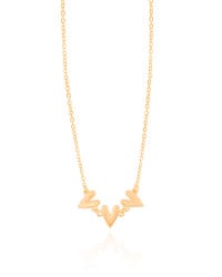 Choker Elos Corações Lisos Banhado a Ouro 18K