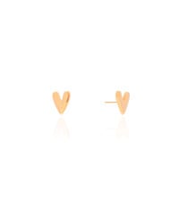 Brinco Coração Liso 1.0 cm Banhado a Ouro 18K