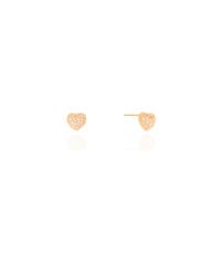 Brinco Coração Cravejado Cristal 6 mm Banhado a Ouro 18K