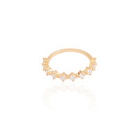 Anel Pontos de Luz Cristal Tamanho 23 Banhado a Ouro 18K
