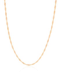 Gargantilha Longa Singapura 2 mm Banhado a Ouro 18K - 80 cm