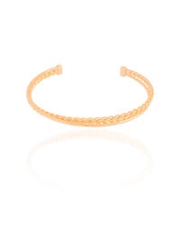 Bracelete Entrelaçado Detalhado 5 mm Banhado a Ouro 18K