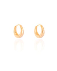 Brinco Argola Click Oval Liso 1.8 cm Banhado a Ouro 18K