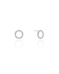 Brinco Argola Frontal Torcida Detalhes 1.2 cm Ródio Branco