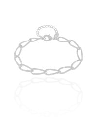 Pulseira Elos 6 mm Ródio Branco