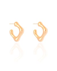 Brinco Argola Orgânica Lisa ABS 2.2 cm Banhado a Ouro 18K