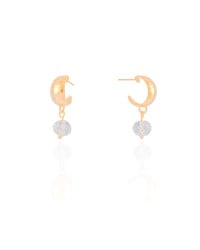 Brinco Argola Lisa Cristal  2.6 cm Banhado a Ouro 18K