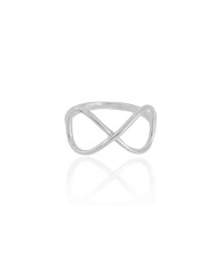 Anel Infinito Tamanho 19 Ródio Branco