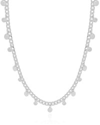 Gargantilha Plaquinhas Pontos de Luz Cristal Ródio Branco - 45 cm