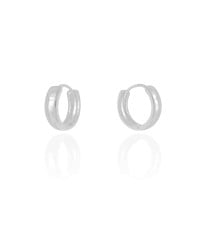 Brinco Argola Click Lisa 1.7 cm Ródio Branco