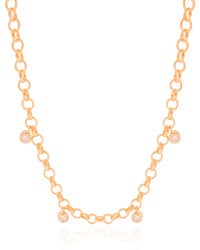 Gargantilha Elos Portugueses Pontos de Luz Cristal Banhado a Ouro 18K - 45 cm
