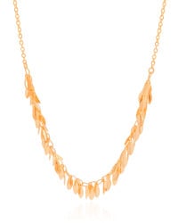 Gargantilha Elos Folhas Lisas Banhado a Ouro 18K - 40 cm