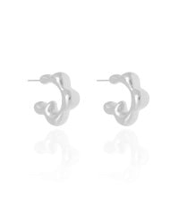 Brinco Argola Orgânica ABS 2.2 cm Ródio Branco