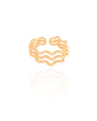 Anel Ajustável Triplo Espiral Tamanho P Banhado a Ouro 18K